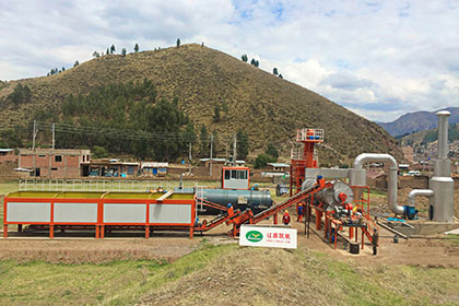 بيرو 80 طن / ساعة تركيب محطة خلط الأسفلت المستمر