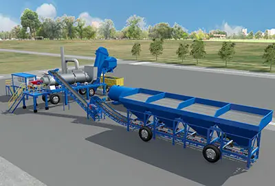   80t/h Planta de mezclado de pavimento Continuo Movil