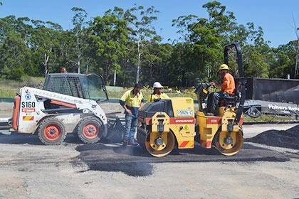 Asphalte fini sur le chantier