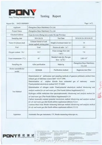 Rapport de Test des Émissions