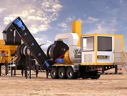 Usine d'asphalte super mobile d'une capacité de 80 t/h