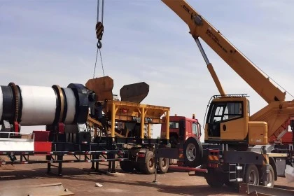 supermobile continuous asphalt plant on site