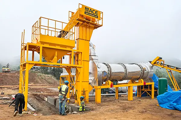 DHB60 Asphalt drum mix plant on site installation
