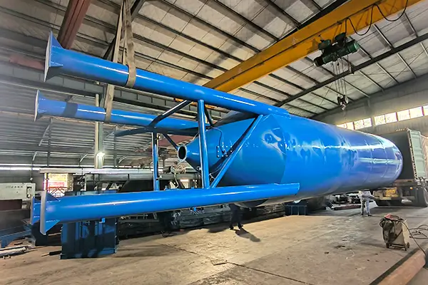 Filler silo being loaded for shipment at the factory