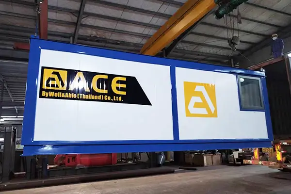 Electric control room ready for shipping at the factory