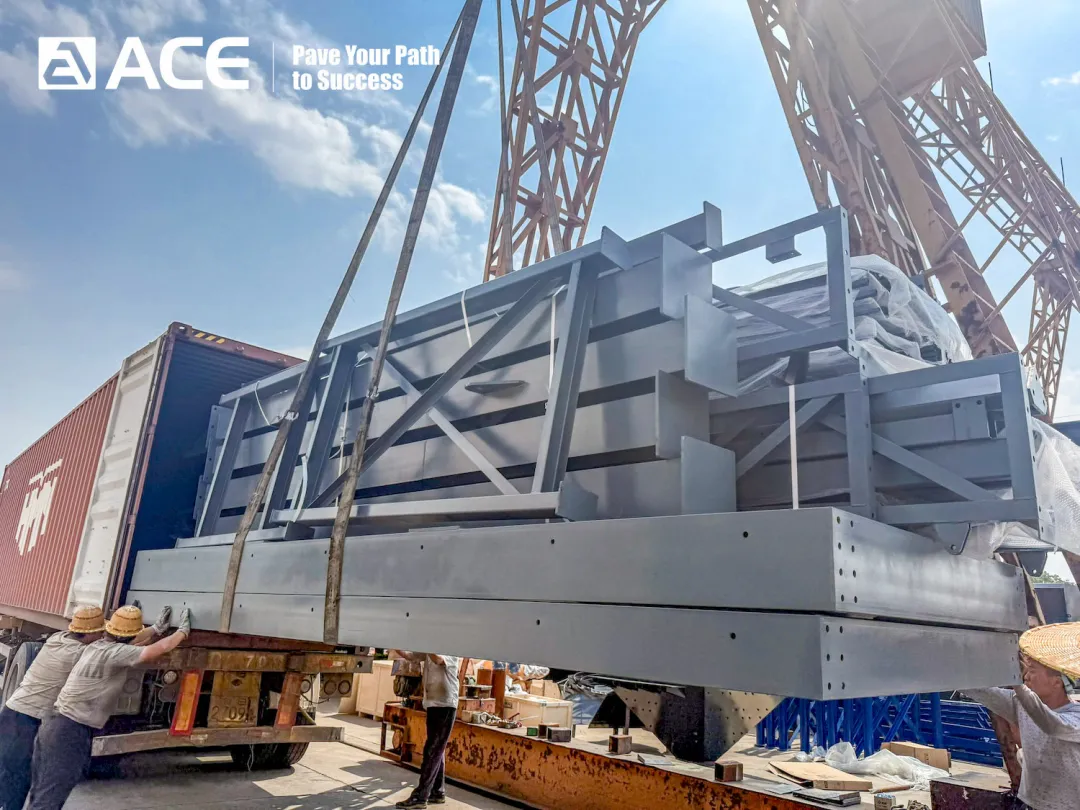HZS120 concrete mixing plant loaded and shipped to Algeria.