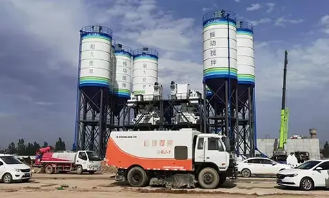 HZS180 vibration mixing concrete plant