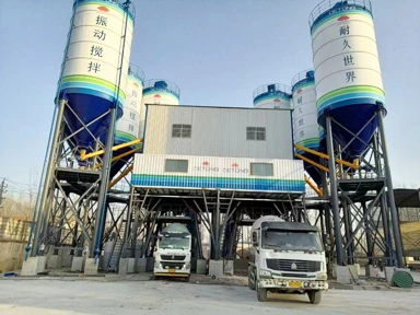 HZS120 Vibration Mixing Concrete Plant for real estate projects