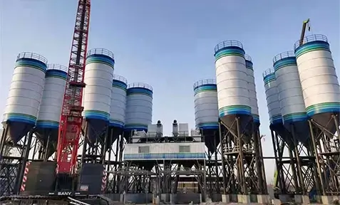 HZS120 Vibration Mixing Concrete Plant for real estate projects