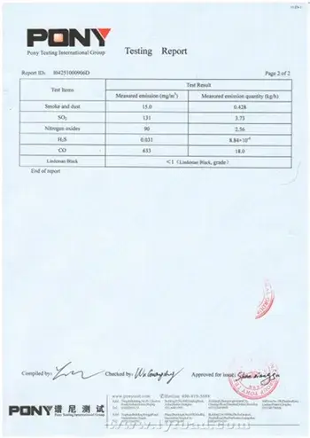 Test Report of Exhaust