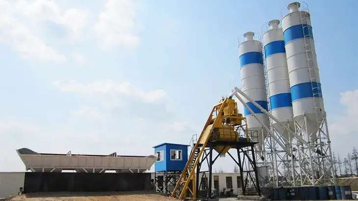 Завод по приготовлению бетона с подъемником бункера